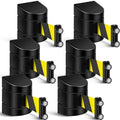 6 Pack 16.4 ft Magnetic Retractable Belt Wall Barrier - Easy No-Drill