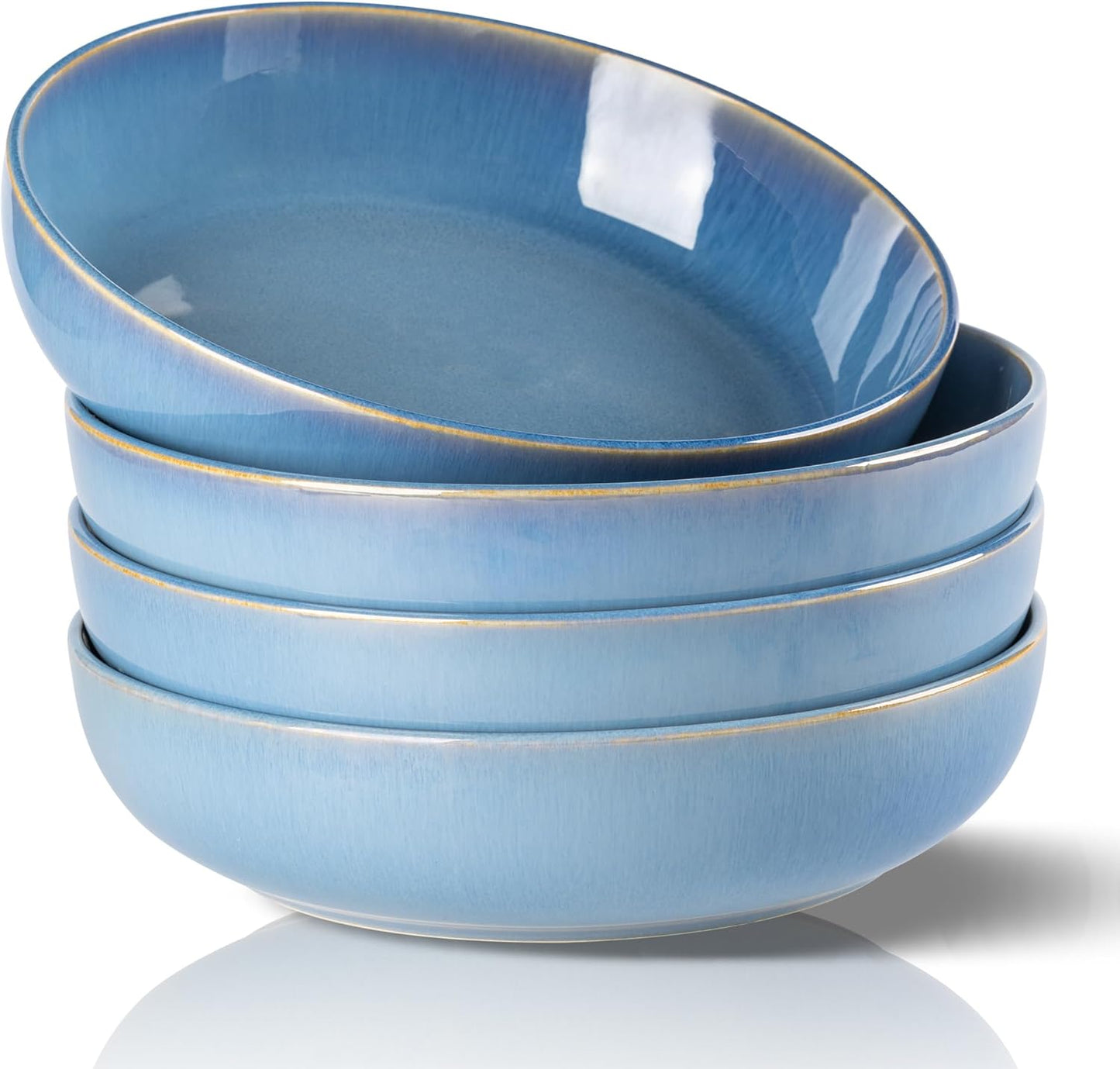 GBHOME 8.75ft' Large Ceramic Pasta Bowls Set of 4 for Kitchen