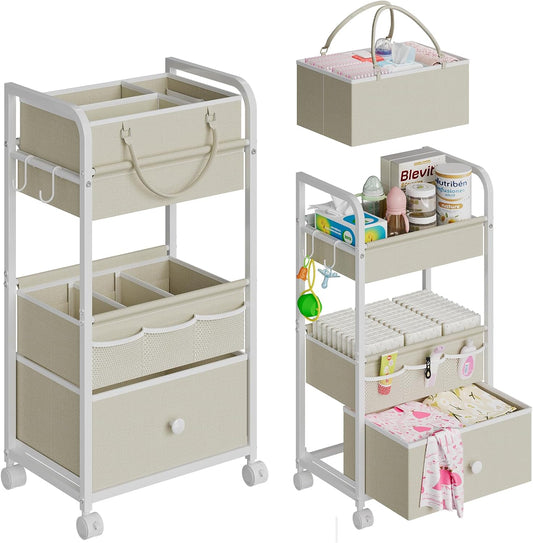 2In1 Baby Diaper Caddy Organizer for Easy Baby Essentials Storage