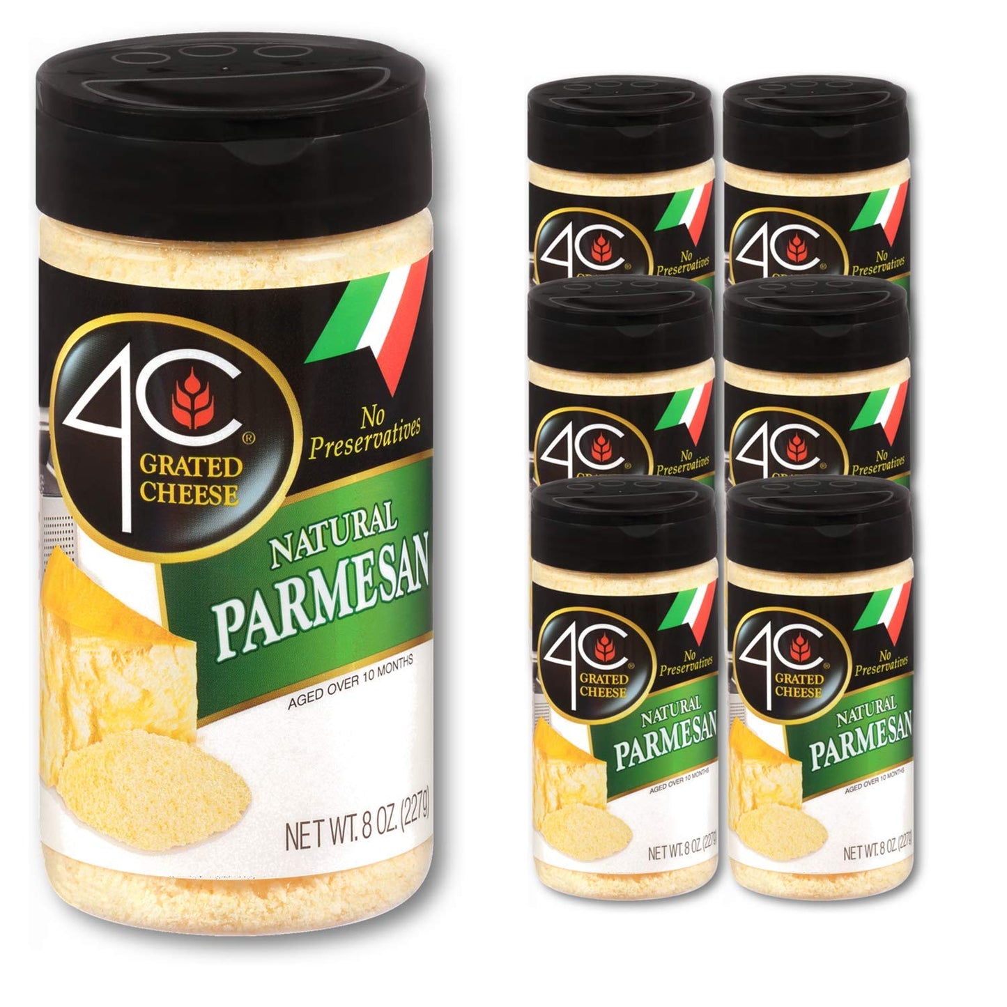 4C Grated Parmesan Cheese Cannisters for Italian Dishes