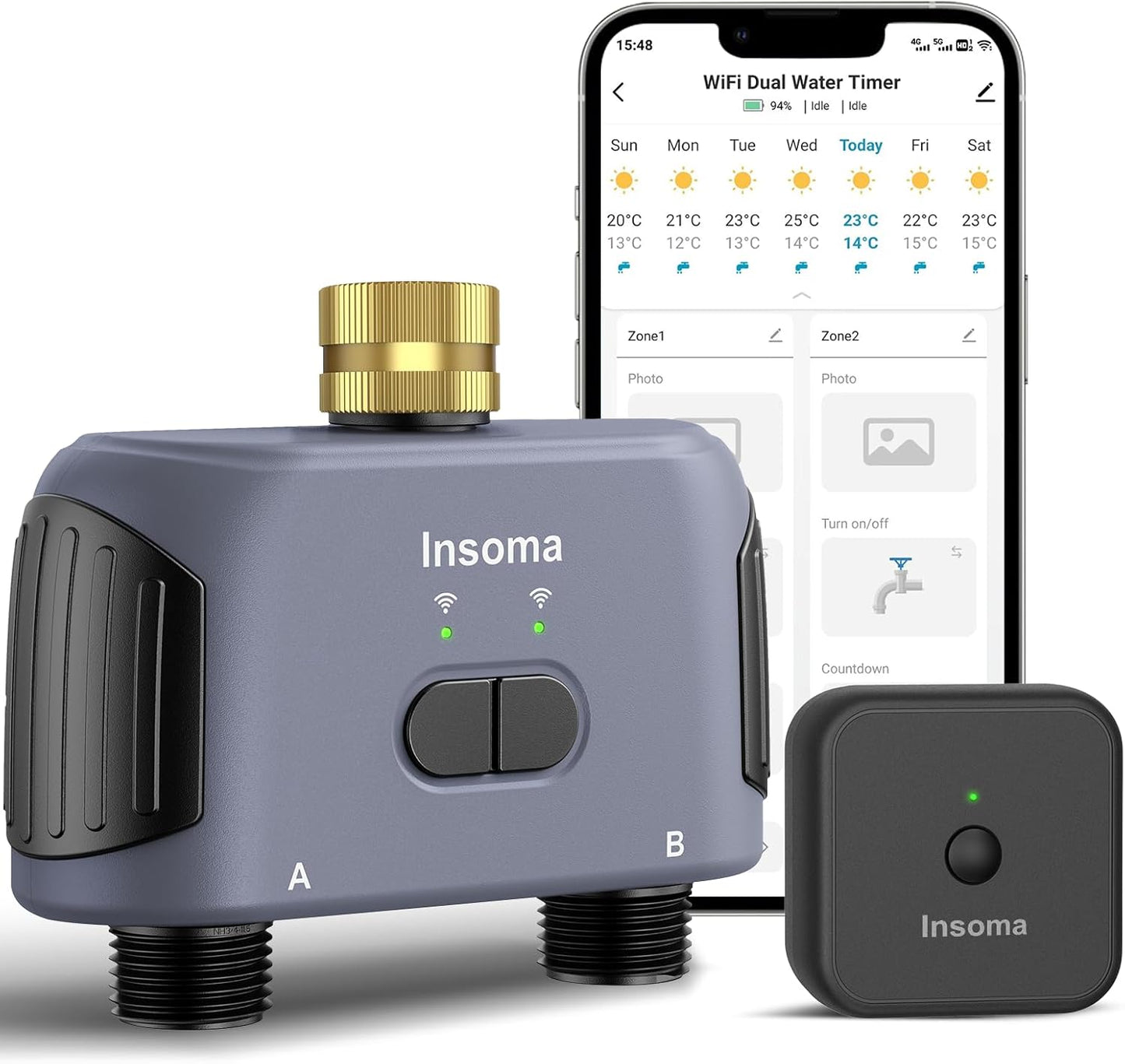 WiFi Water Timer with Brass Inlet for Smart Garden Irrigation
