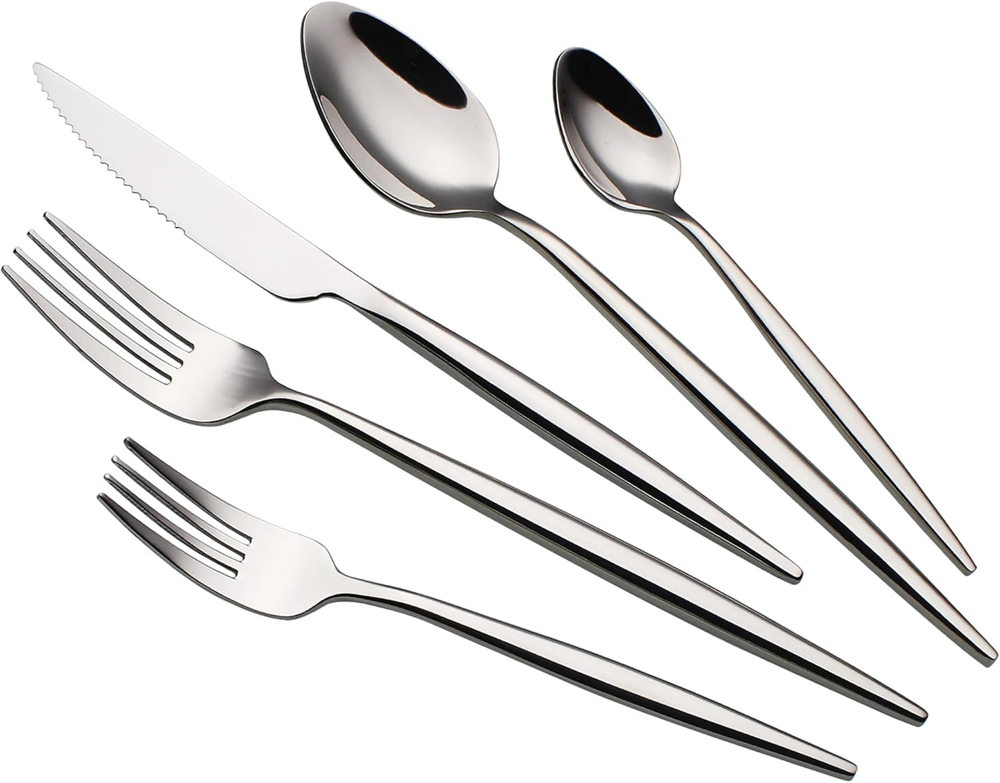 20 Piece Luxury Silverware Set for 4 - Modern Cutlery Set
