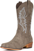 IUV Cowboy Boots For Women Mid Calf Pointy Toe - Comfortable Western