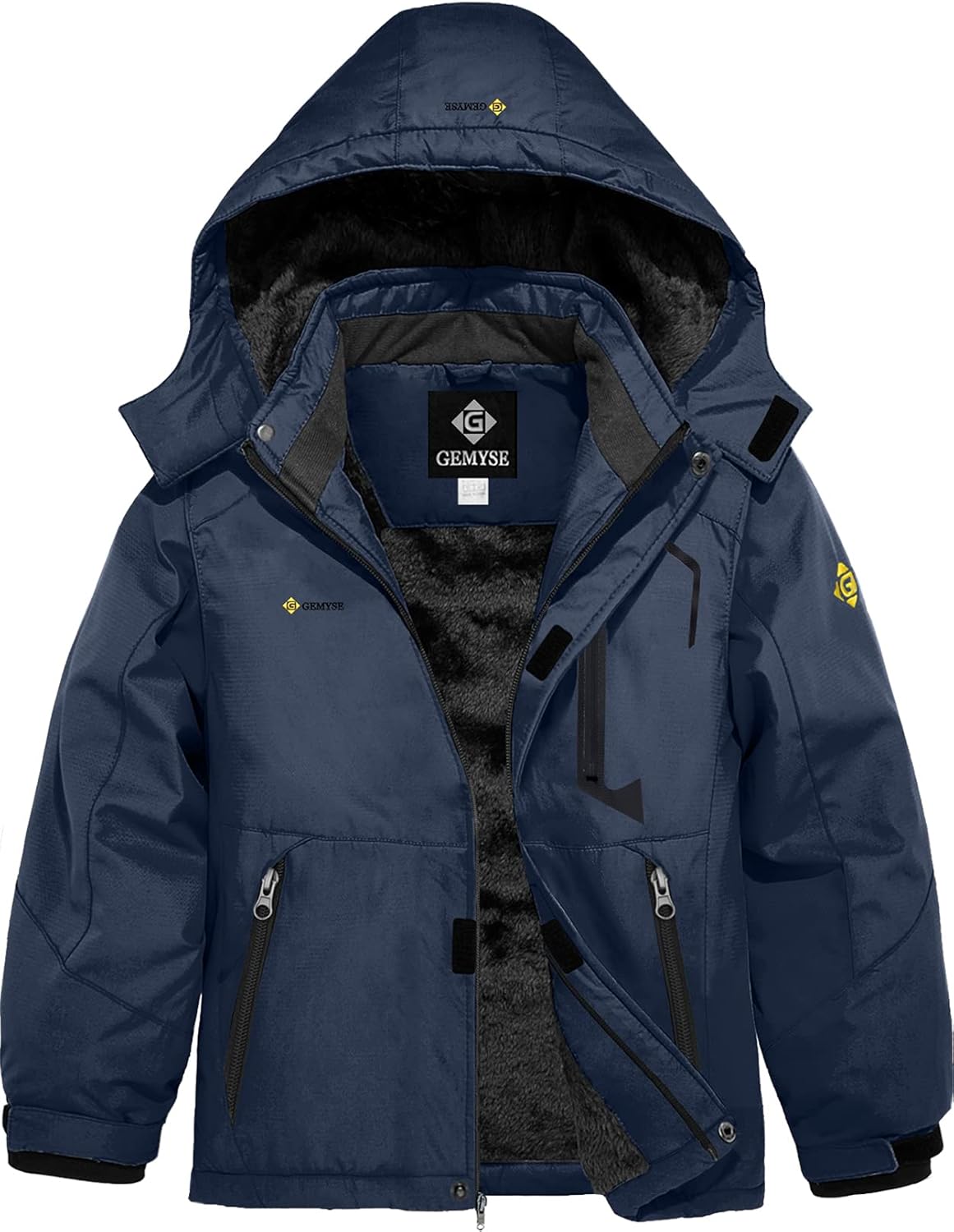 GEMYSE Boy's Waterproof Ski Snow Jacket for Winter Adventures