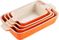 Porcelain Bakeware Set of 4 Rectangular Dishes - Durable Ceramic