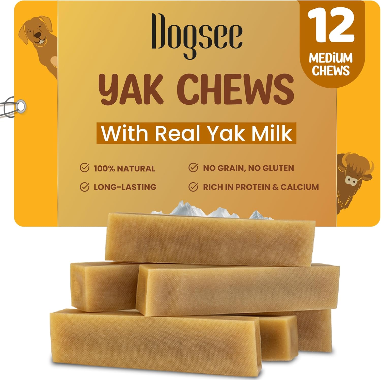 Dogsee Original Himalayan Yak Chews for Dogs - Healthy Treats