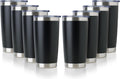 20oz Stainless Steel Tumbler Bulk Pack - Powder Black, 8 Pack