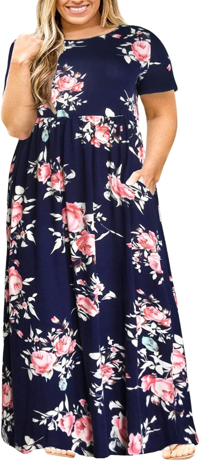 Plus Size Maxi Dresses for Curvy Women with Pockets