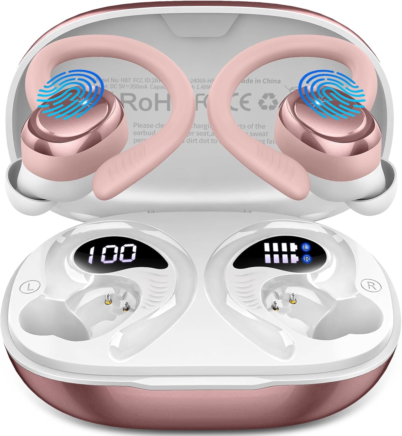 Wireless Earbuds Sport with Deep Bass and Noise Cancellation