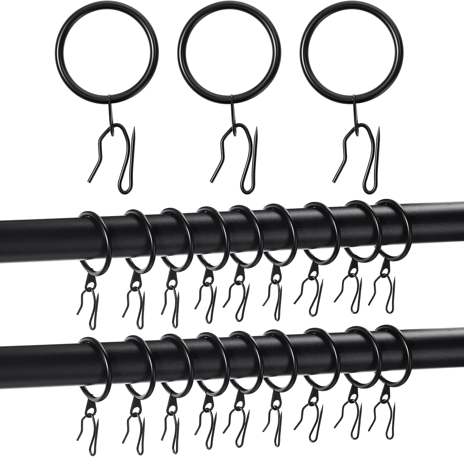 1.65 Metal Curtain Rings - Secure Drapes Effortlessly