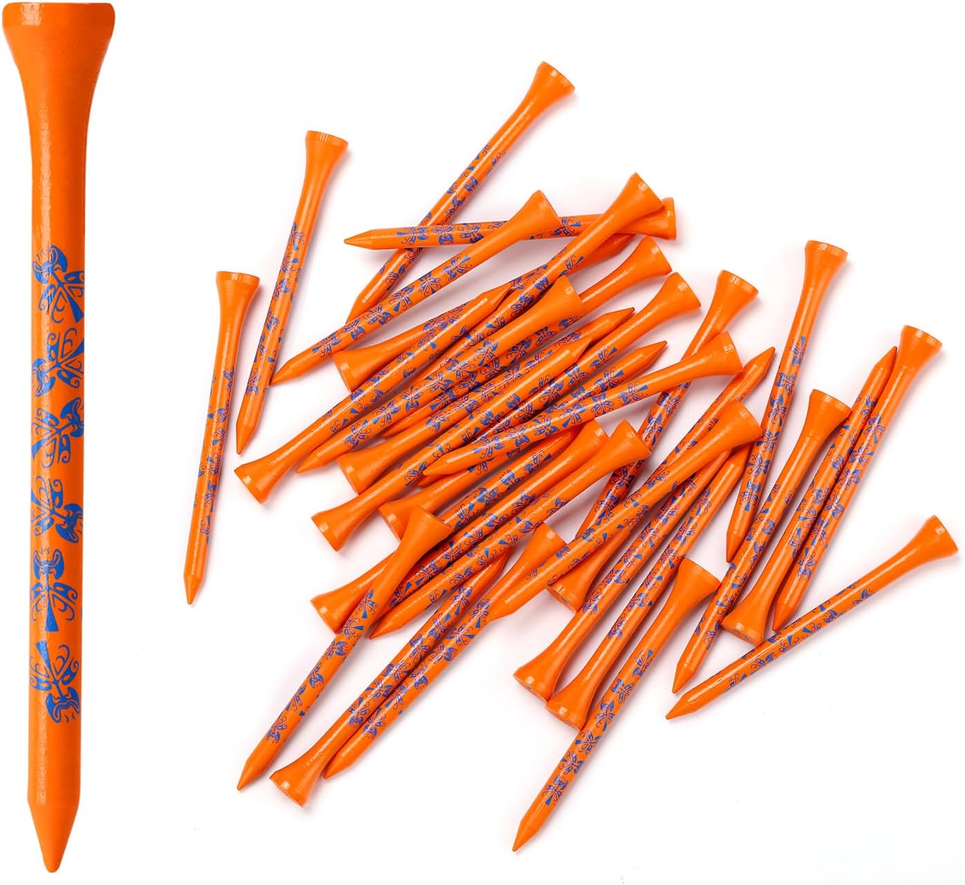 100 Personalized Long Golf Tees - Fun Patterns!