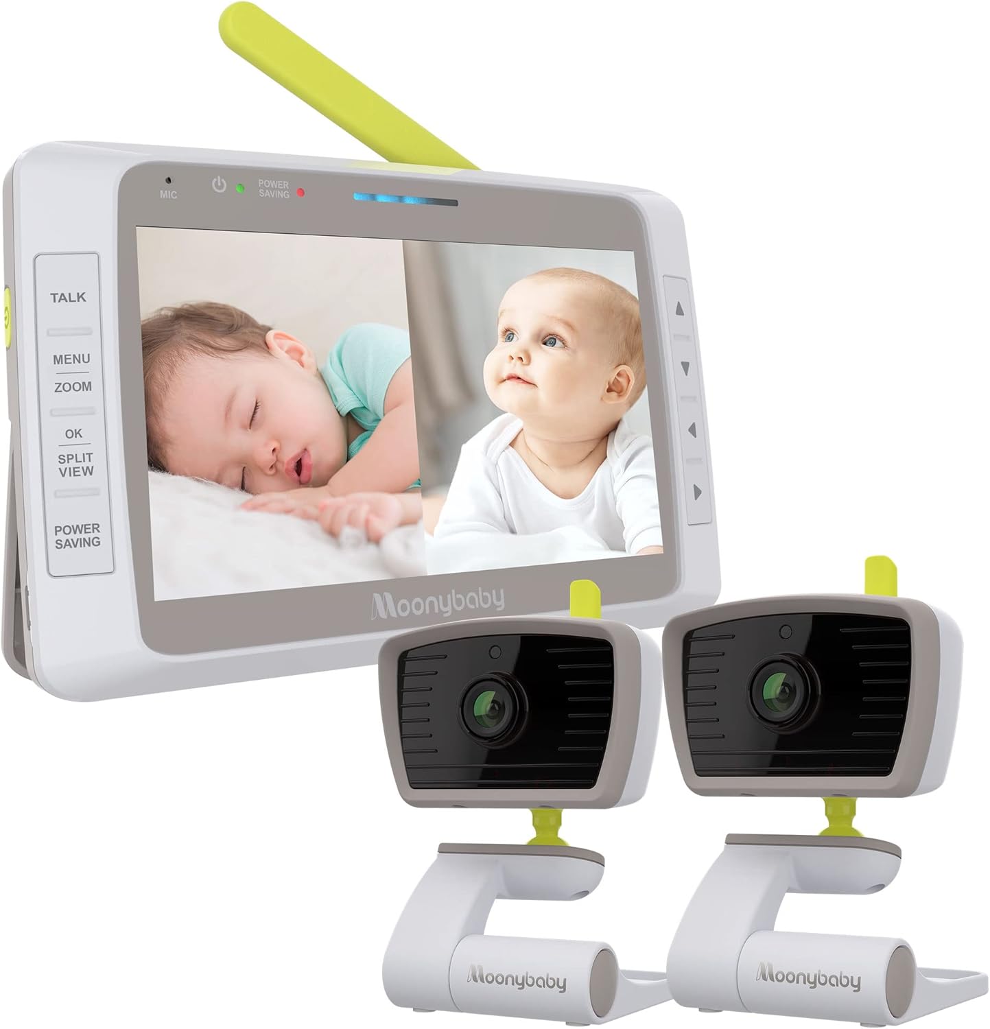 Moonybaby Split50: Low EMF Baby Monitor, 2 Cameras, Long Range