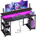 ODK 55 in Gaming Desk with LED Lights & Power Outlets - Compact Setup