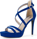 IDIFU IN4 Platform High Heels Strappy Square Toe Stiletto Heels
