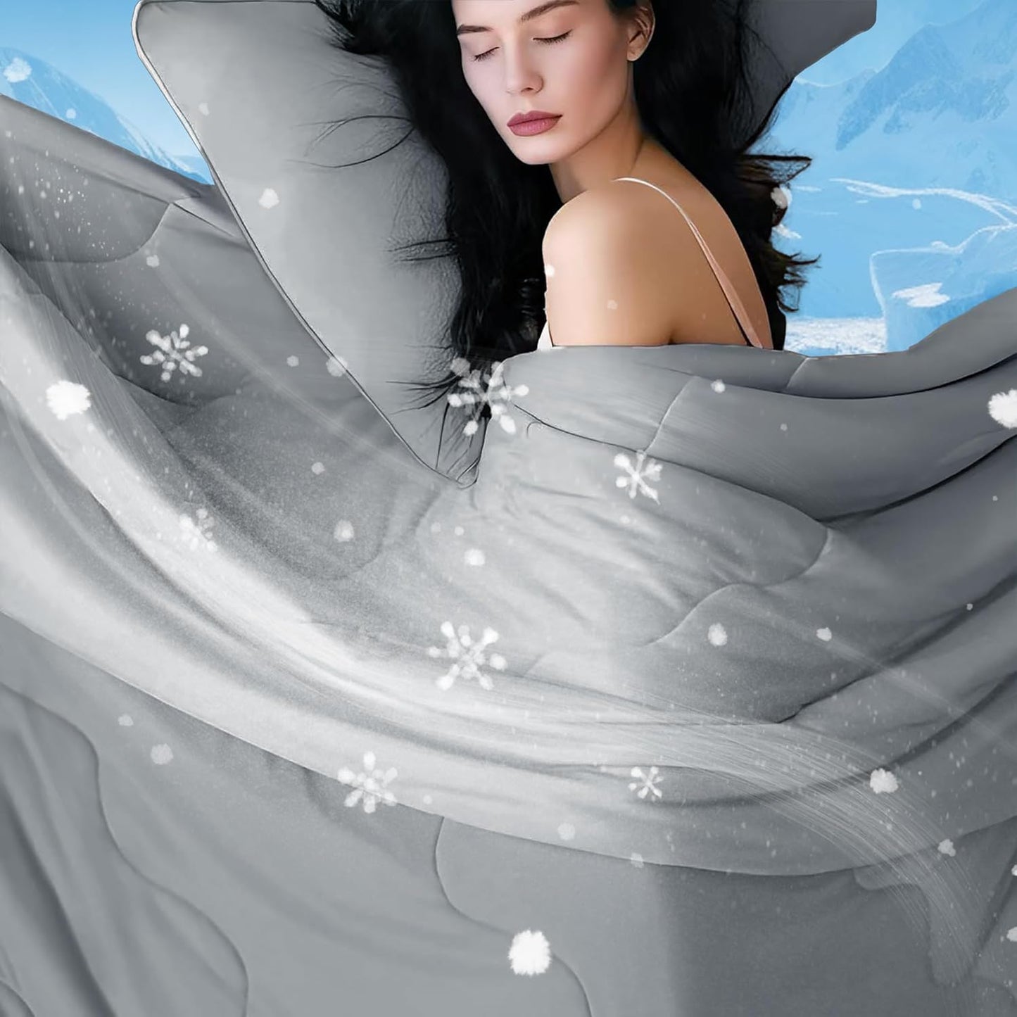 DOWNCOOL Cooling Comforter for Hot Sleepers, Lightweight Quilt
