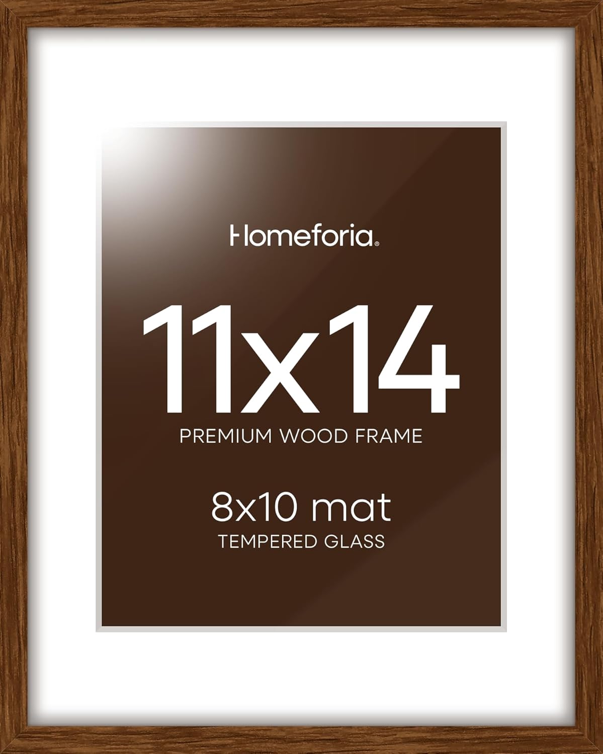 Homeforia 11x14 Brown Picture Frame for Elegant Display