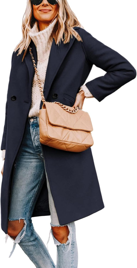 Hooever Women's Winter Wool Coat for Casual Elegance and Warmth