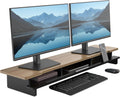 Monitor Stand Dual Monitor Riser 42.5 in - Black with Dark Bamboo