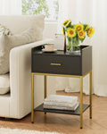 Masupu Nightstand Bedside Table 3-Tier Modern Night Stand - Compact