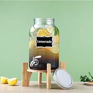 Mapeoes 1.5 Gallon Glass Beverage Dispenser for Parties