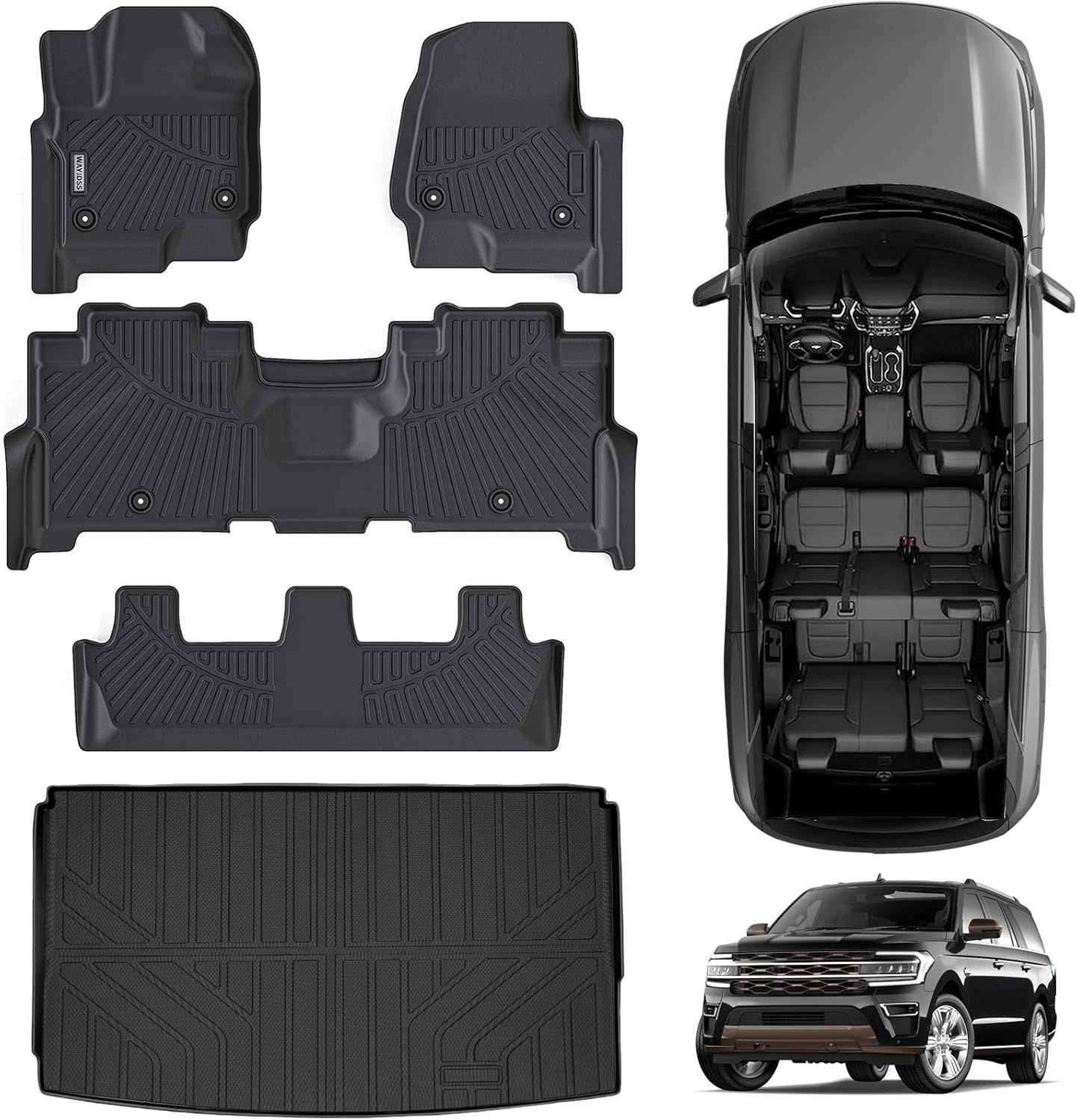 Custom Fit Floor Mats for Ford Expedition MAX 2018-2024 Vehicles
