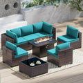 Outdoor Terrace Furniture Set with 43 inch Fire Pit for Comfort