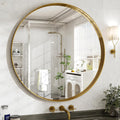 48 Inch Round Bathroom Mirror - Large Gold Wall Mirror for Bath