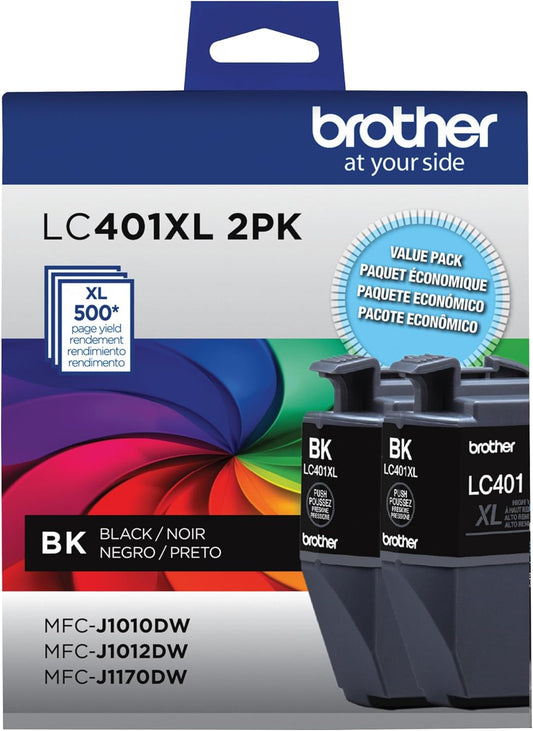 Brother LC401XL 2PK High Yield Black Ink Cartridges for Quality