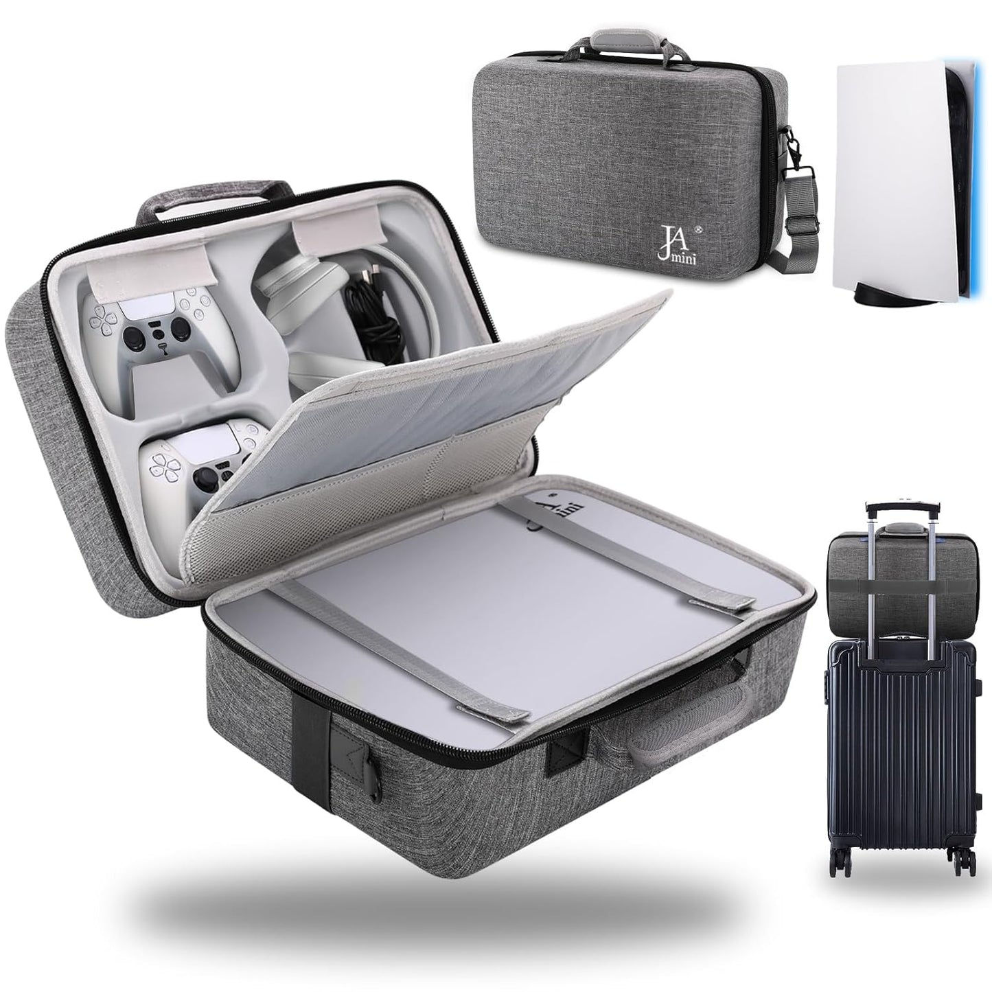 PS5 Travel Case: Shockproof Storage in Grey