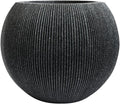 11.8 in H x 14.5 in Dia Black Round Plastic Planter - Modern Sphere