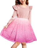 Toddler Tutu Dress Velvet Tulle Long Sleeve Ruffle - Comfortable Fit