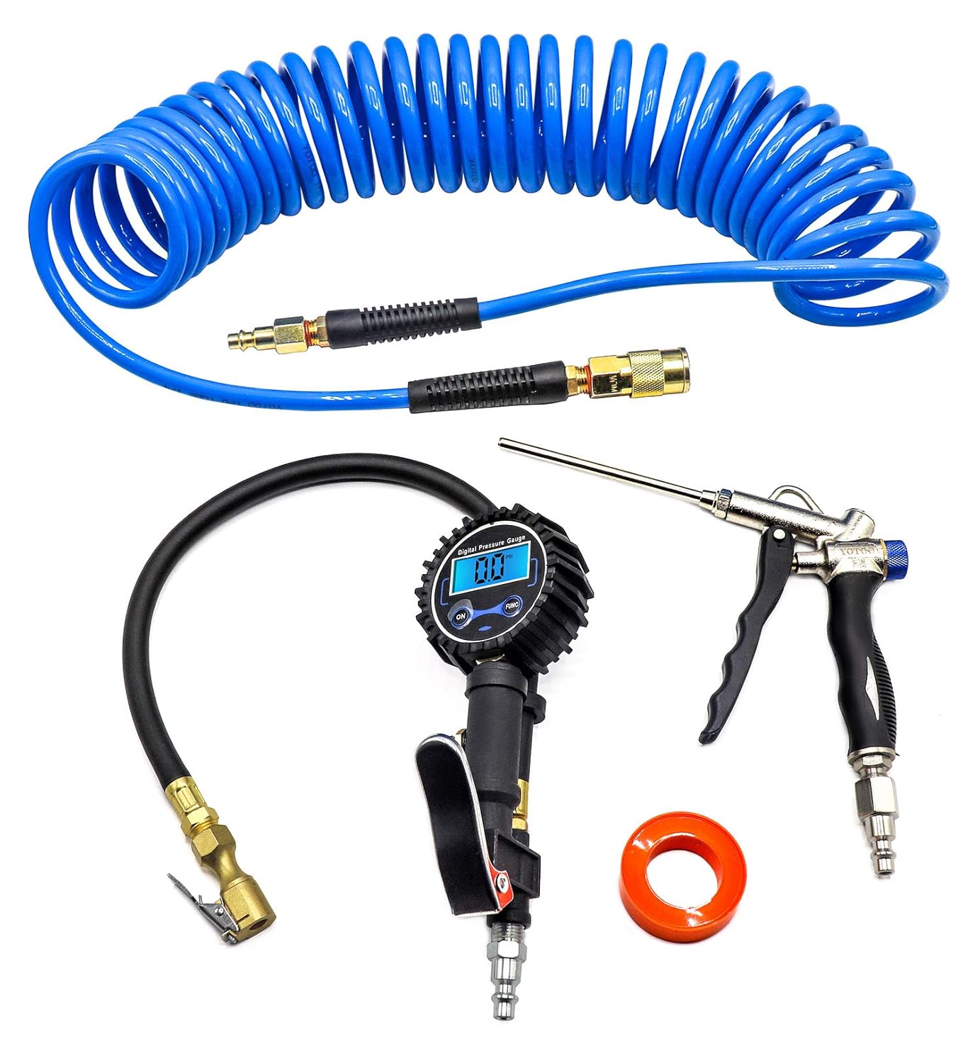 YOTOO Air Compressor Kit: 150 PSI Digital Gauge & 25' Hose