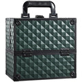 FRENESSA Hard Makeup Case Train Box - Lockable 4-Tier Organizer