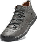 Mens Casual Leather Ankle Chukka Boots - Lightweight Driving Shoes is
