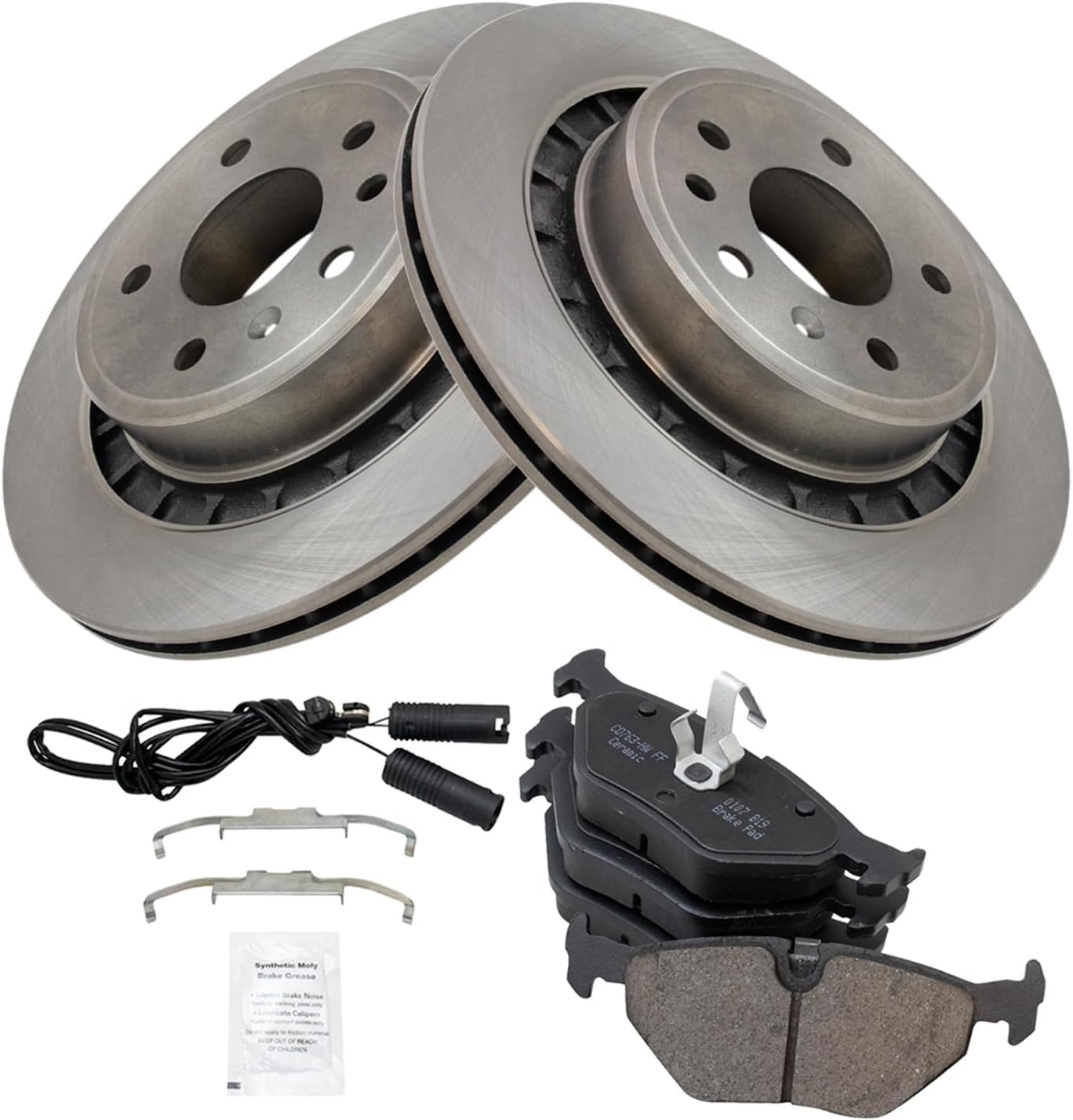 TRQ Rear Brake Pad & Rotor Kit for 2002-2009 Saab 9-5
