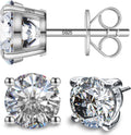 Moissanite Earrings 2 cttw Sterling Silver Studs - D Color Sparkle