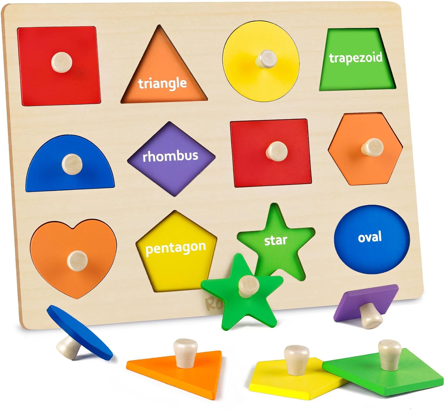 Montessori Geometric Peg Puzzle: Toddlers 1-3