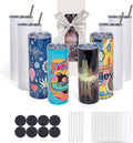 20 oz Sublimation Tumbler 8 Pack Skinny Straight - Bulk Customizable