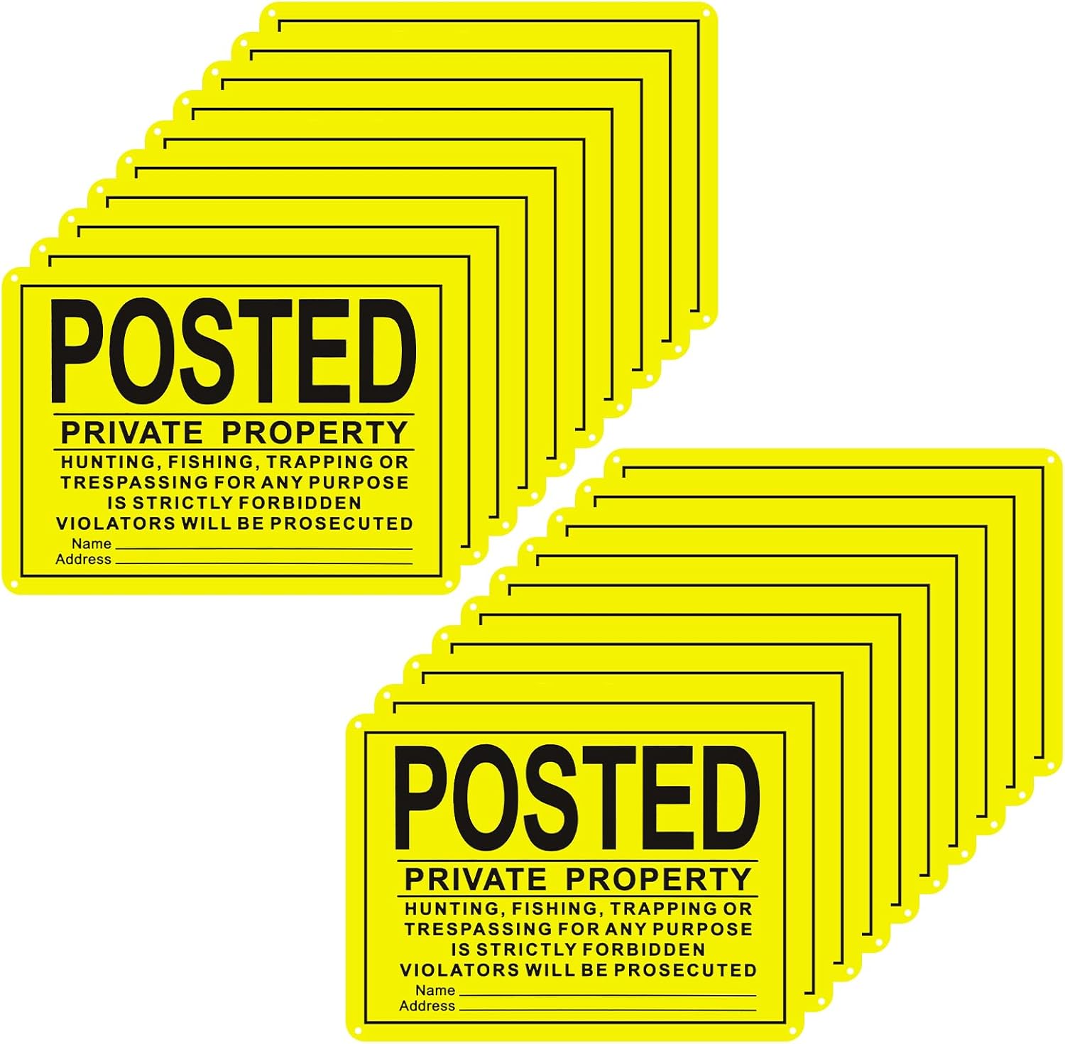20PCS No Trespassing Signs for Private Property Protection