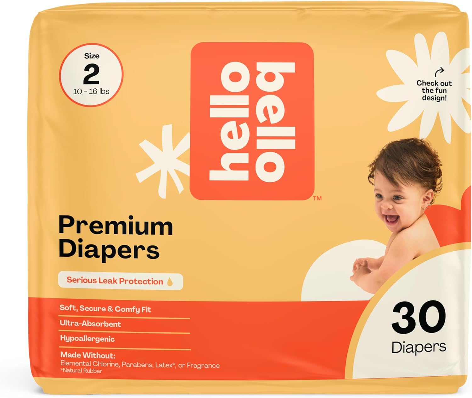 Hello Bello Superstars Size 2 Diapers - 30 Count, Hypoallergenic & Cloth-Like Feel