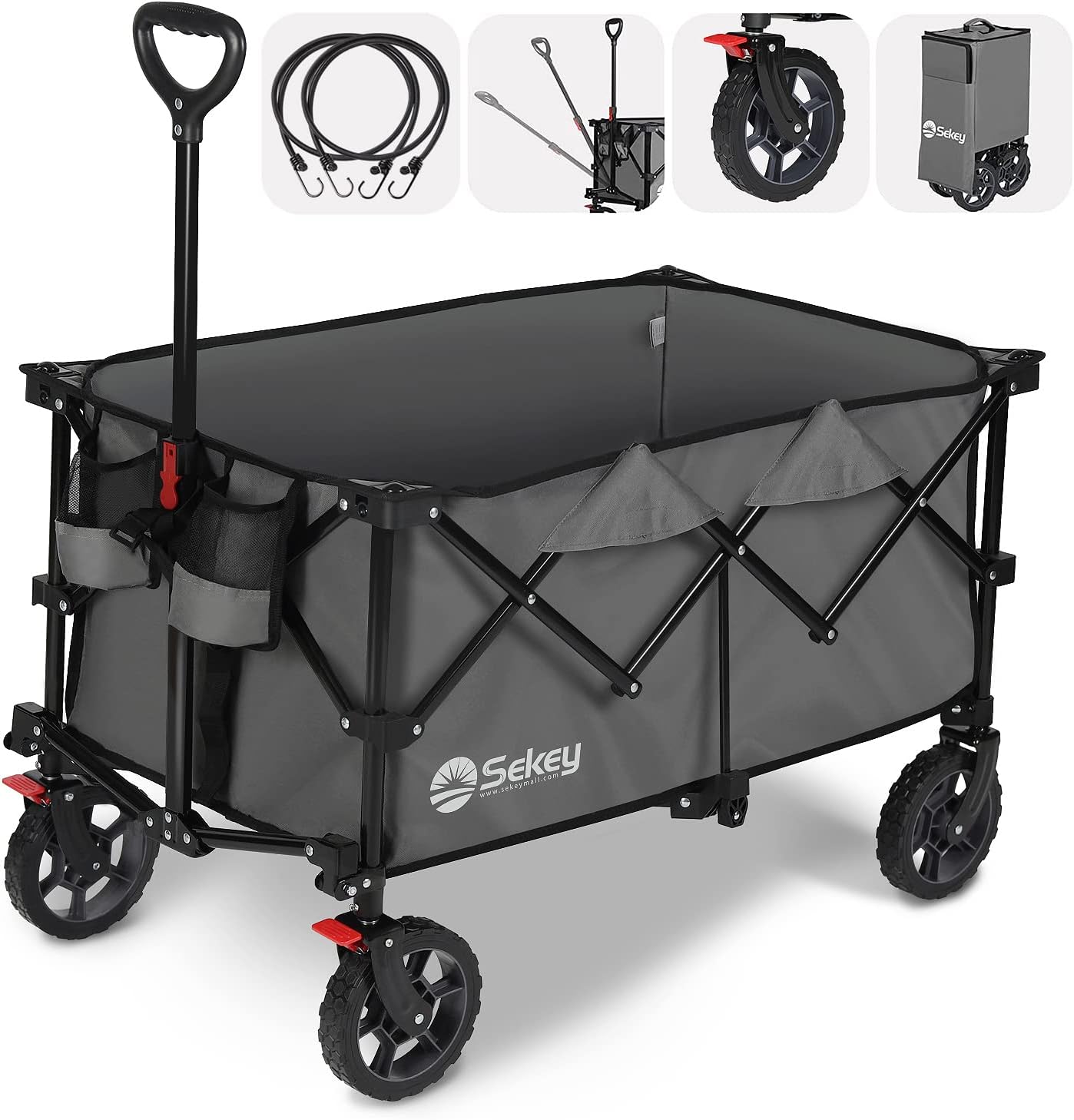 Sekey 220L Collapsible Wagon with Heavy Duty All-Terrain Wheels
