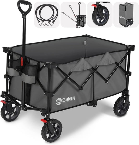 Sekey 220L Collapsible Wagon with Heavy Duty All-Terrain Wheels