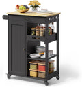 Mobile Wood Top Kitchen Cart: Storage Savvy