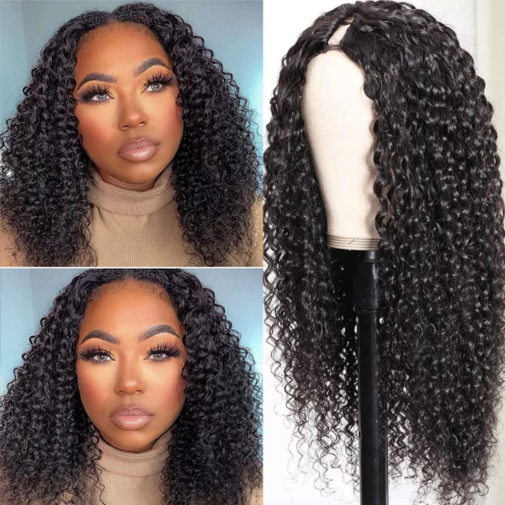 Ainmeys Curly V Part Wigs for Black Women - Kinky Curly Style