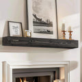 48x8x5 Fireplace Mantel Handcrafted Hollow Rustic Solid Wood