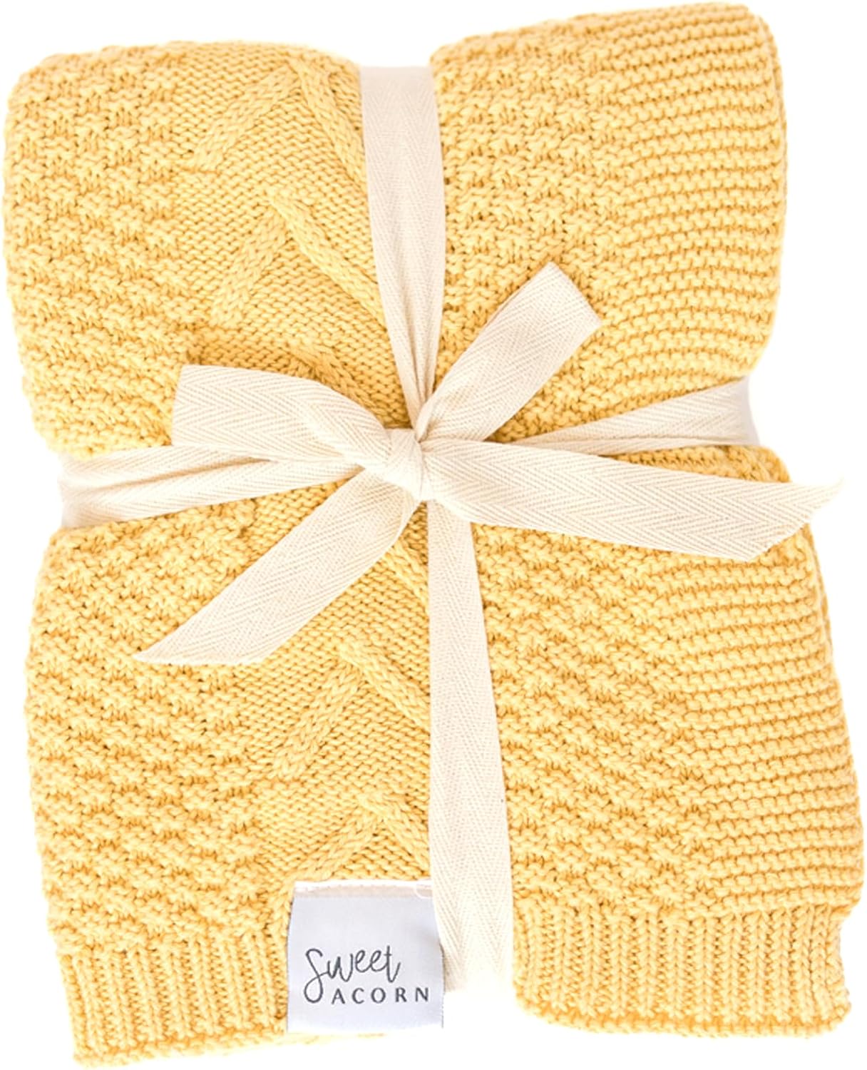 Knit Baby Blanket in Elegant Pattern - Organic Cotton Softness