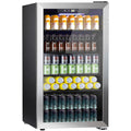 COWSAR Wine Cooler 26 Bottle 130 Can Beverage Refrigerator - Quiet