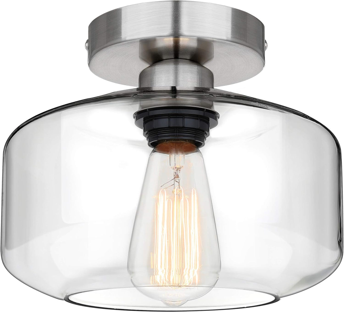 MAXvolador Industrial Semi Flush Mount Ceiling Light for Home