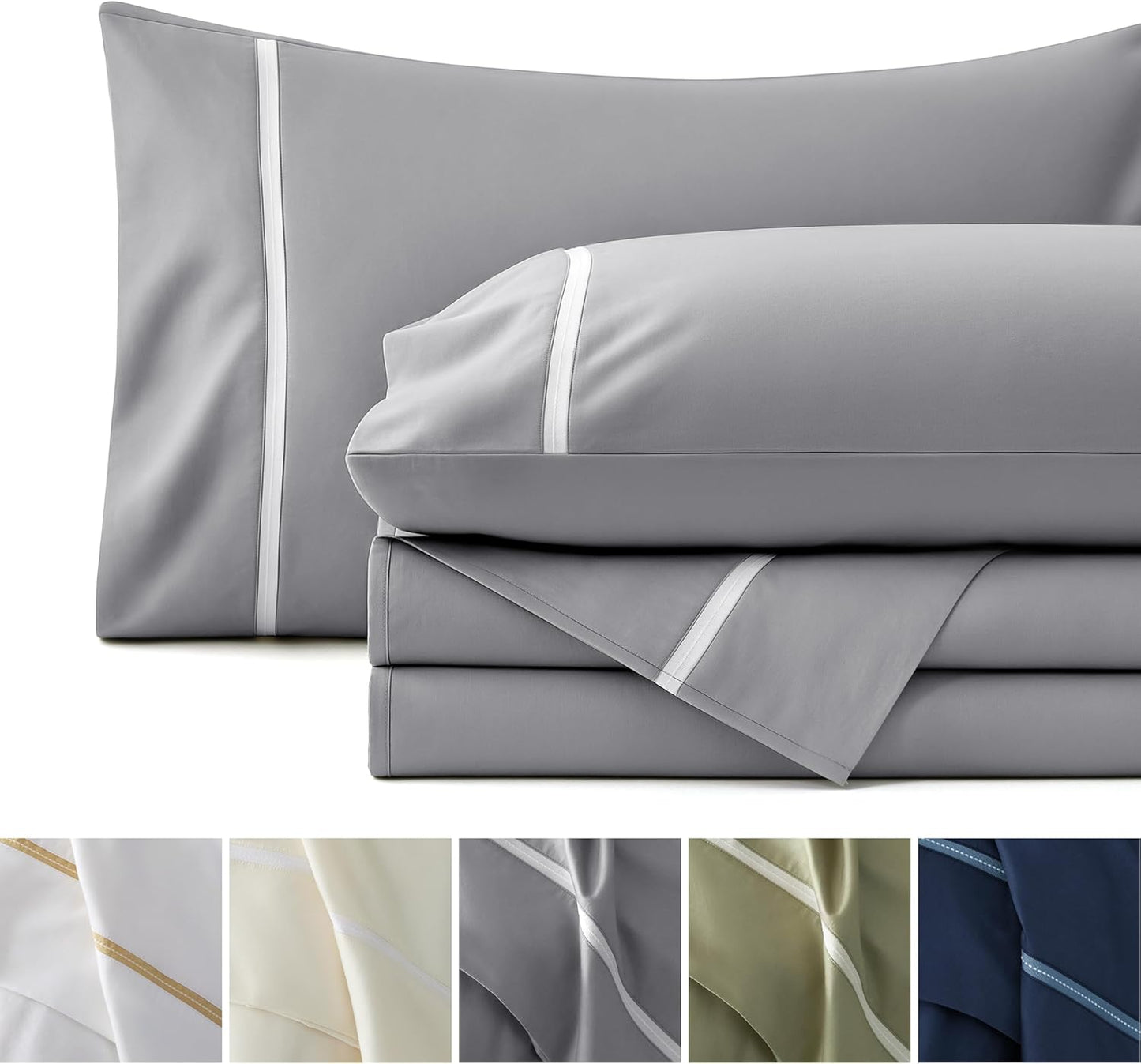 Bedsure 100% Cotton Sheets Queen Size Set for Luxurious Comfort