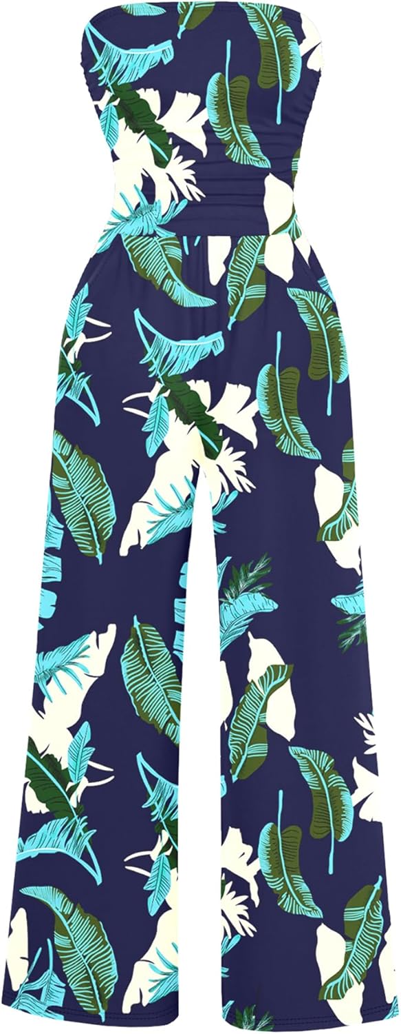 AUXDIO Women's Casual Summer Strapless Jumpsuit for All Occasions